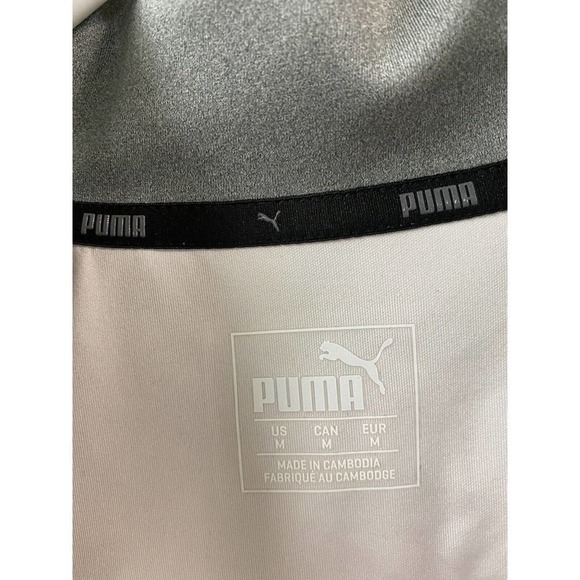 PUMA Shirt Mens Medium Gray 1/4 Zip Long Sleeve Pullover Sweatshirt Performance - Picture 2 of 11